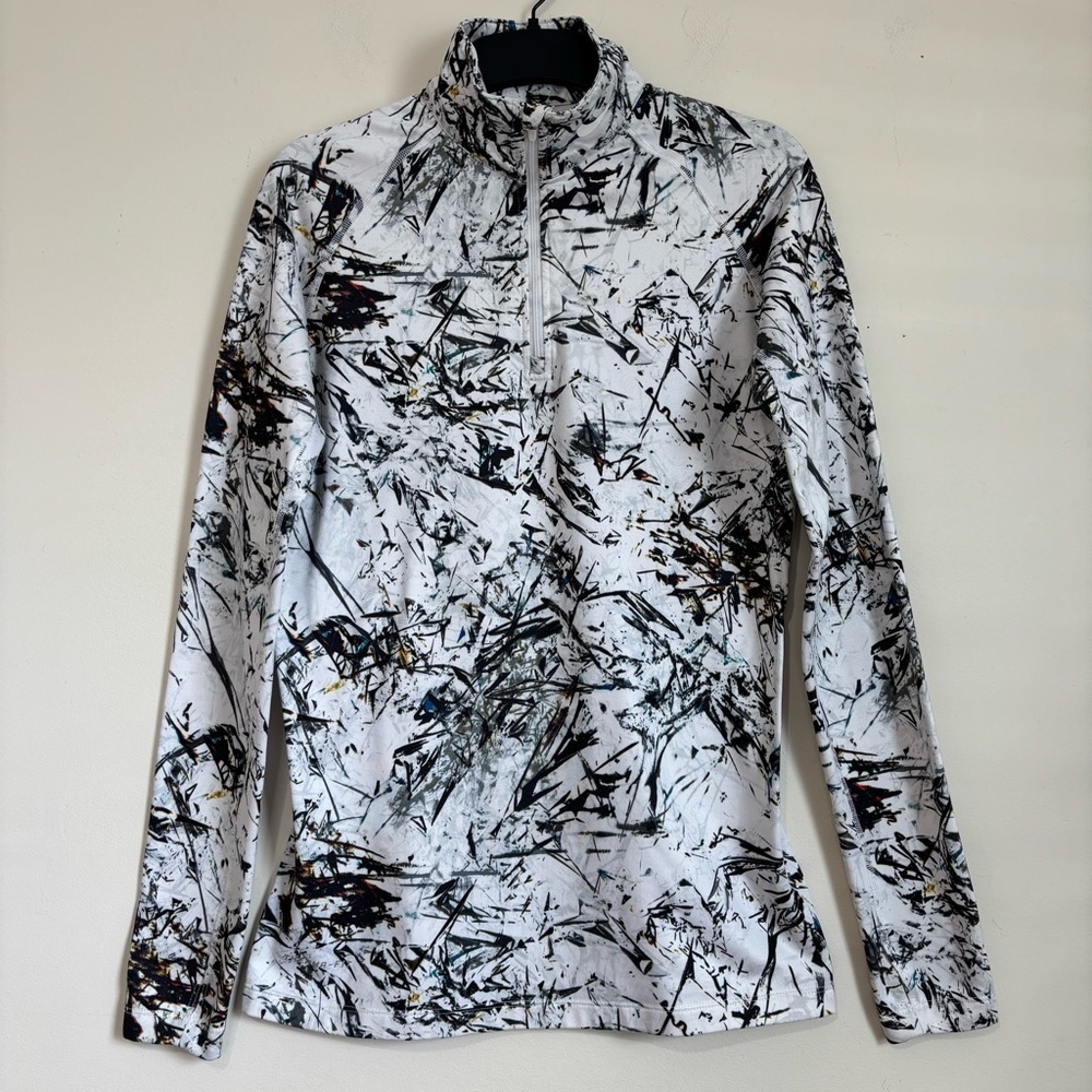 Nike Pro Combat dry fit winter camo fleece long sleeve half zip sweatshirt Sz M
